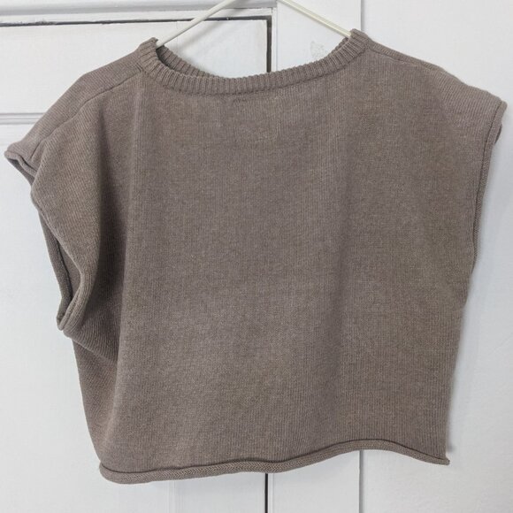 avy & co nora vest fawn taupe cap sleeve tank top one size - Picture 5 of 7